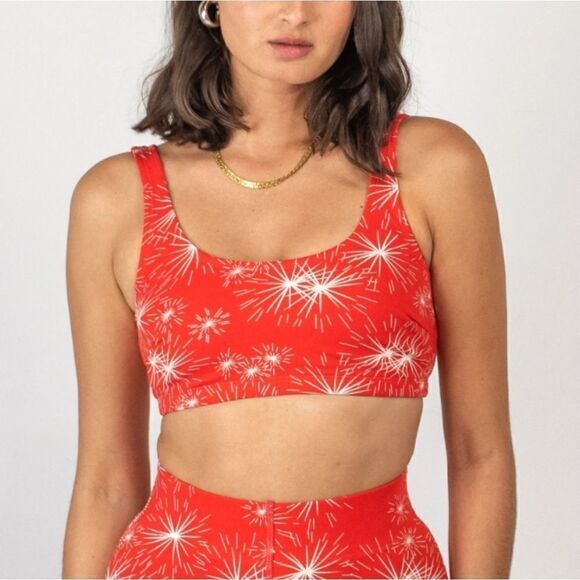 WYLLIS Nan Top‎ Bralette Fireworks Red White S - Picture 1 of 8